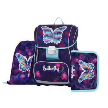 Oxybag PREMIUM - Školski set Leptir, 3 dijela: aktovka, pernica, torba