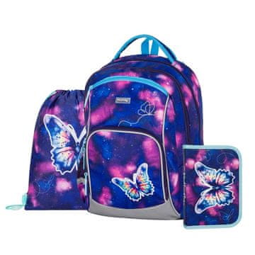 Oxybag OXY GO - školski set Leptir 3 dijela: ruksak, pernica, torba
