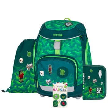Oxybag OXY SHERPY - Playworld školski set od 4 komada: ruksak, pernica, torba, značke
