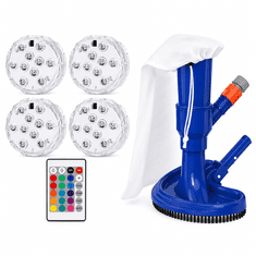 HOME & MARKER® Vakuumski poklopac za odvod bazena, snažno usisavanje s LED svjetlom | AQUAOOVER