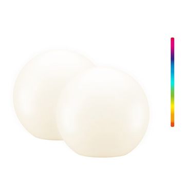Goobay LED 20cm M RGBW set 2 vanjska solarna baterijska okrugla dekorativna svjetiljka