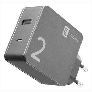 CellularLine Cellularline DUO CHARGER kućni punjač: 1x USB-C, 1x USB 42W PD