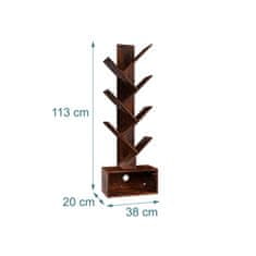 Northix Polica za knjige u obliku stabla s 6 MDF polica