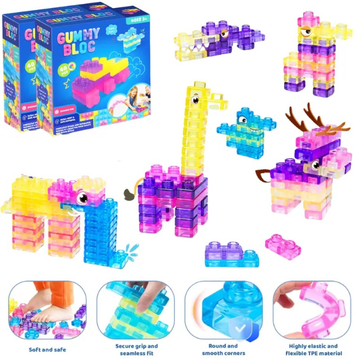Joy Mekani gumeni blokovi za slaganje u boji, senzorna edukativna igračka za bebe i malu djecu | JELLYFUN