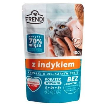 Pieces FRENDI mokra hrana za mačke, Komadići u umaku od puretine, 100g