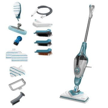 BLACK Black & Decker BHSM1610DSM Parni čistač 0.5 L 1600 W, akvamarin/bijela