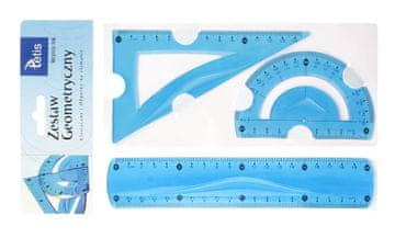 Tetis Geometrijski set s ravnalom od 20 cm. Plave boje.