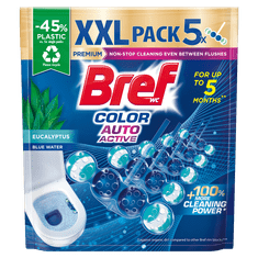 Bref Color Auto Active Eucalyptus osvježivač za WC školjku, eukaliptus, 5x50g