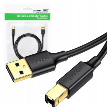 Ugreen USB kabel za pisač tipa B (muški) - USB 2.0 (muški) 480 Mbps 1 m crni (US135 20846)