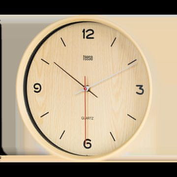 Klasični kvarcni zidni sat 30 cm svijetlosmeđe boje