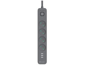 Tracer Prenaponski produžni kabel Power Line+ mobile ready 5 m (4 utičnice + 3x USB A, 5V 2,4A)