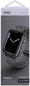UNIQ Aspen remen za Apple Watch 42/44/45mm pleteni DE sivi aspdepgry