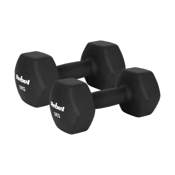 Rebel Željezne bučice neoprenske HEX 2x9 kg za vježbanje trening fitness Rebel