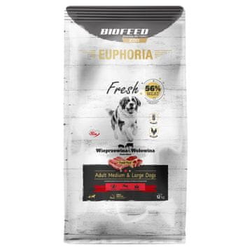 BIOFEED BIOFEED Euphoria Fresh Adult Medium & Large svinjetina s govedinom - suha hrana za pse - 12kg