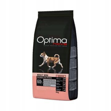 Optimanova Adult Mini Sensitive hrana za pse s lososom i krumpirom 6 kg za male pasmine