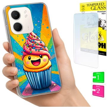 Etui za Oppo A5X maska za fotoaparat stražnja korica cake + staklo 9h