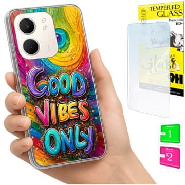 Etui za Oppo A5X, maskica foto case vibes + zaštitno staklo 9h