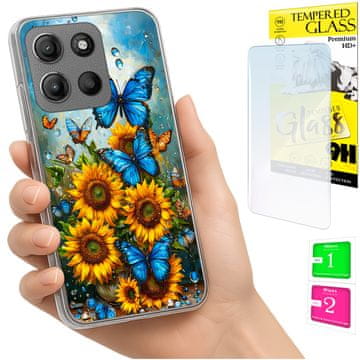 Futrola za Motorola Moto G15, maska foto, leptirići + staklo