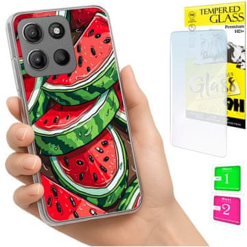 Futrola za Motorola Moto G15, kućište foto case plećke lubenica + staklo