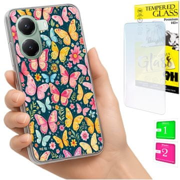 Etui za Xiaomi Poco X7 Pro 5G maskica foto leptiri + staklo 9h