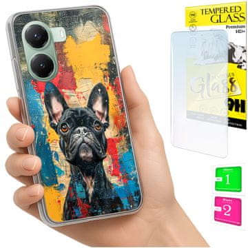Etui za Xiaomi Poco X7 Pro 5G fotelica sa psićem + zaštitno staklo 9h