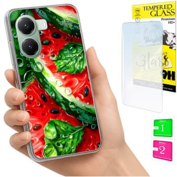Etui za Xiaomi Poco X7 Pro 5g, foto maska leđa lubenica + staklo 9h