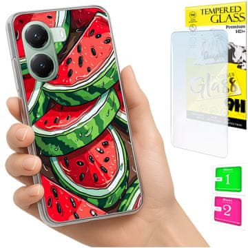 Etui za Xiaomi Poco X7 Pro 5G, maskica s foto uzorkom lubenice + staklo 9h