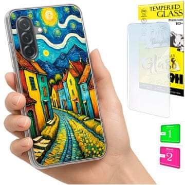 Etui za Samsung Galaxy A36 / A56 sa zaštitnim staklom 9h, foto leđa, art motiv