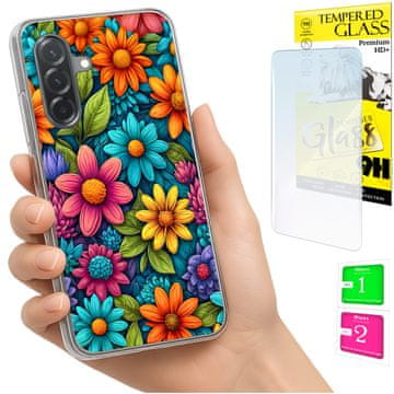 Etui za Samsung Galaxy A36 / A56 foto maska cvijeće staklo 9h