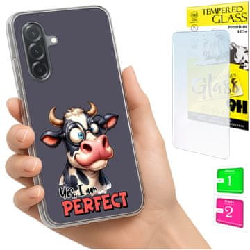 Torbica za Samsung Galaxy A36 / A56 foto case sa zaštitnim staklom 9h i motivom slona