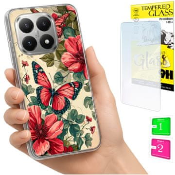 Etui za Xiaomi 15T maskica s foto uzorkom leptiri + 9H staklo