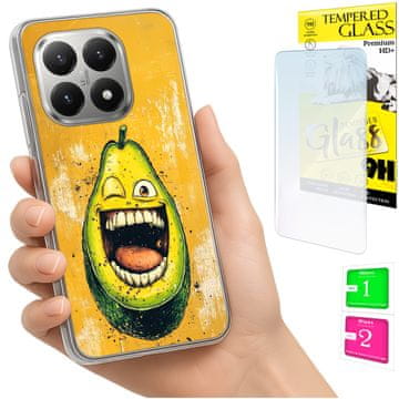 Etui za Xiaomi 15T maskica foto model pleći grafika avokado + staklo 9H
