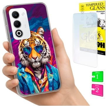 Fotoulje za oppo a5 5g maska grafika tigar + staklo 9h