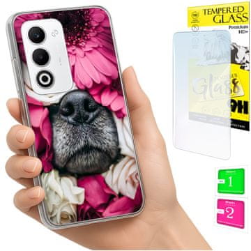 Fotkućica za oppo a5 5g, maska s grafikom psa + staklo 9h