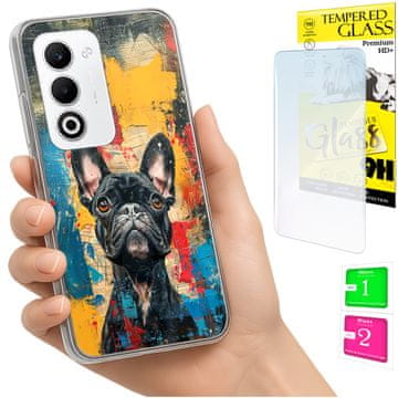 Futrola za Oppo A5 5G, maska s otiskom šapa i staklom 9h