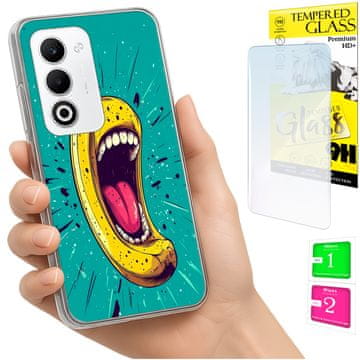 Etui za oppo a5 5g, maska s grafikom banane, foto, staklo 9h