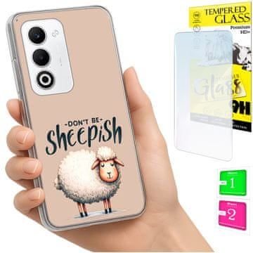Etui za Oppo A5 5G maska foto grafika ovca + zaštitno staklo 9h