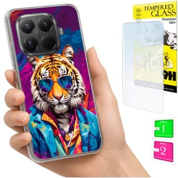 Futrola za Xiaomi 15t Pro, maska foto case, grafika tigra sa staklom 9h