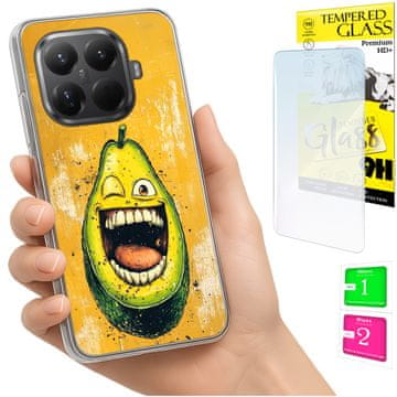 Futrola za Xiaomi 15T Pro, maska foto case sa grafikom avokada + zaštitno staklo 9h