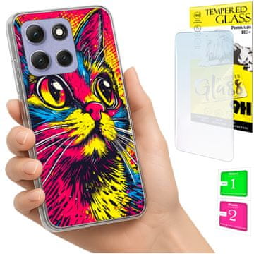 Etui za Motorola Moto G86 Power obudova foto case leđa mačkica + staklo 9h