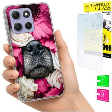 Maskica za Motorola Moto G86 Power, fotografija, leđa, pas + staklo 9H