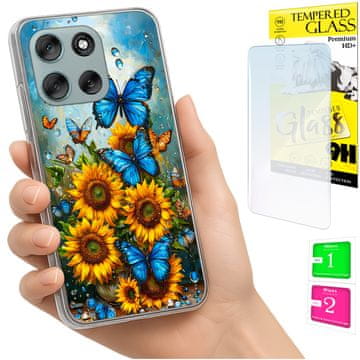 Futrola za Motorola Moto G56, foto maska s leptirima, plećka i staklo