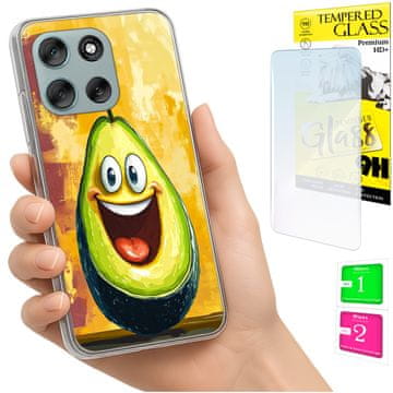 Etui za Motorola Moto G56 maska foto, pozadina avokado + staklo