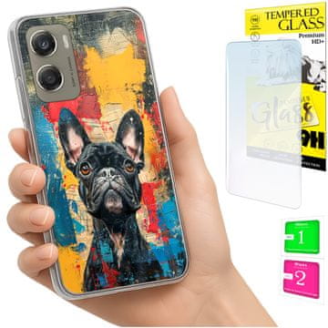 Futrola za Motorola Moto G06 / G06 Power maska sa psićem i staklo