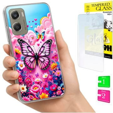Etui za Motorola Moto G06 / G06 Power maskica poklopac leptir + staklo