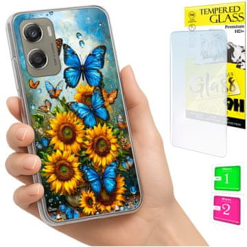 Etui za Motorola Moto G06 / G06 Power maskica leptiri + staklo
