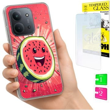 Etui za Xiaomi Redmi 15C 5G 173mm / Poco C85 maskica lubenica + zaštitno staklo 9h