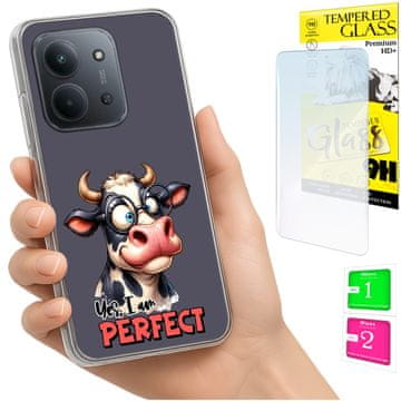 Etui za Xiaomi Redmi 15C 5G 173mm / Poco C85 maskica s lončićem + staklo 9h