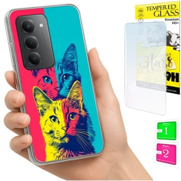 Etui za Xiaomi Redmi 15 4g / 5g 169mm maska za plećke s mačkama + staklo