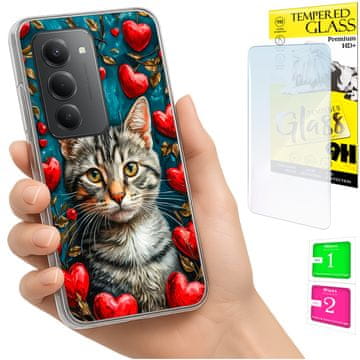 Etui za Xiaomi Redmi 15 4G / 5G 169mm maska sa mačkom + staklo
